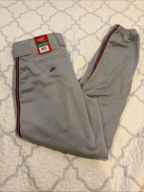 Rawlings Gray with Red and Black Side Stripes Baseball Pant